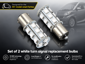 smart fortwo Front Turn Signal Light SMD Replacement Bulbs (set of 2) - 451 model - 18SMD - White