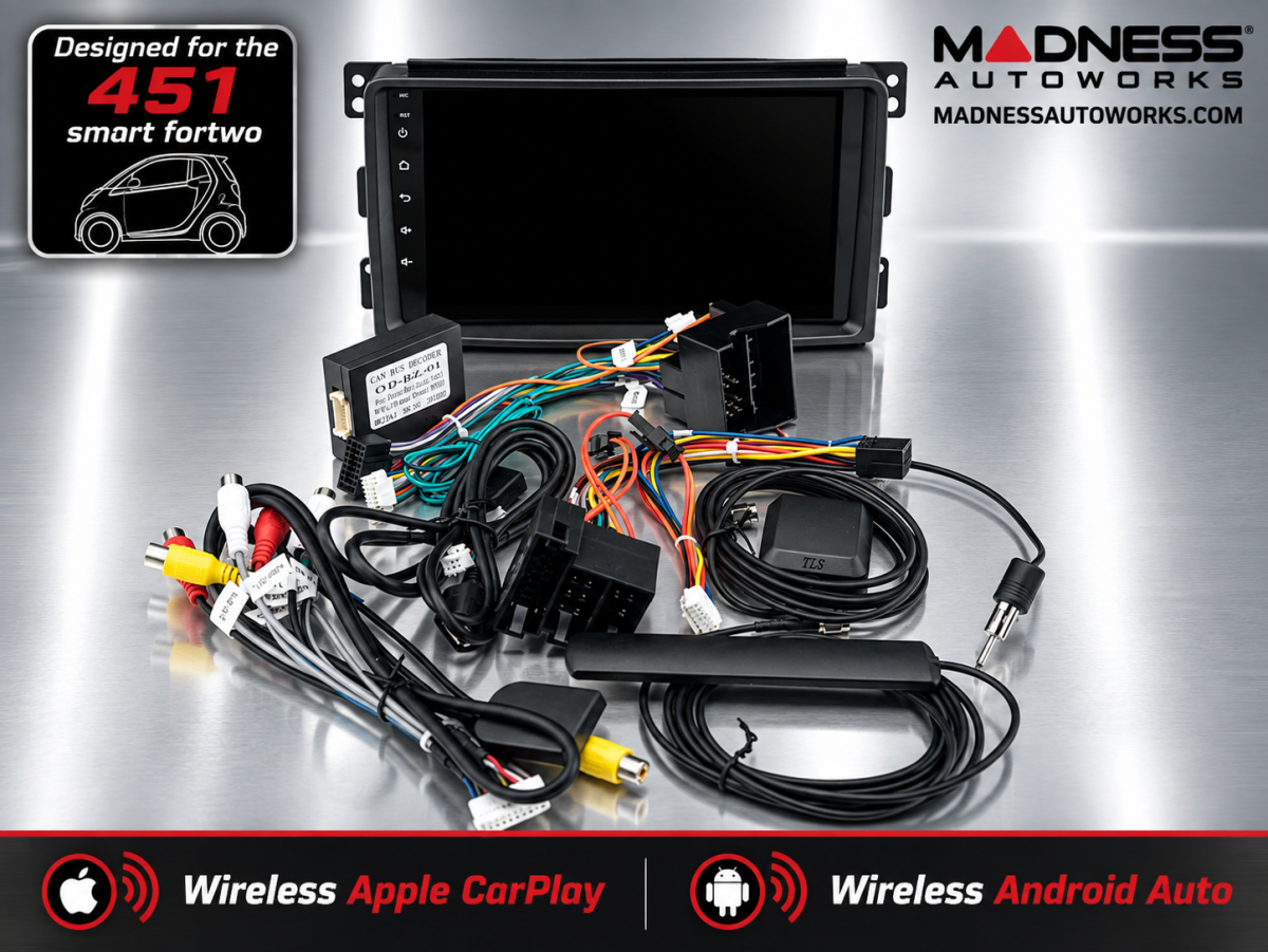 smart 451 Radio Head Unit Upgrade System w/ install Kit - Pre 2011 - T2
