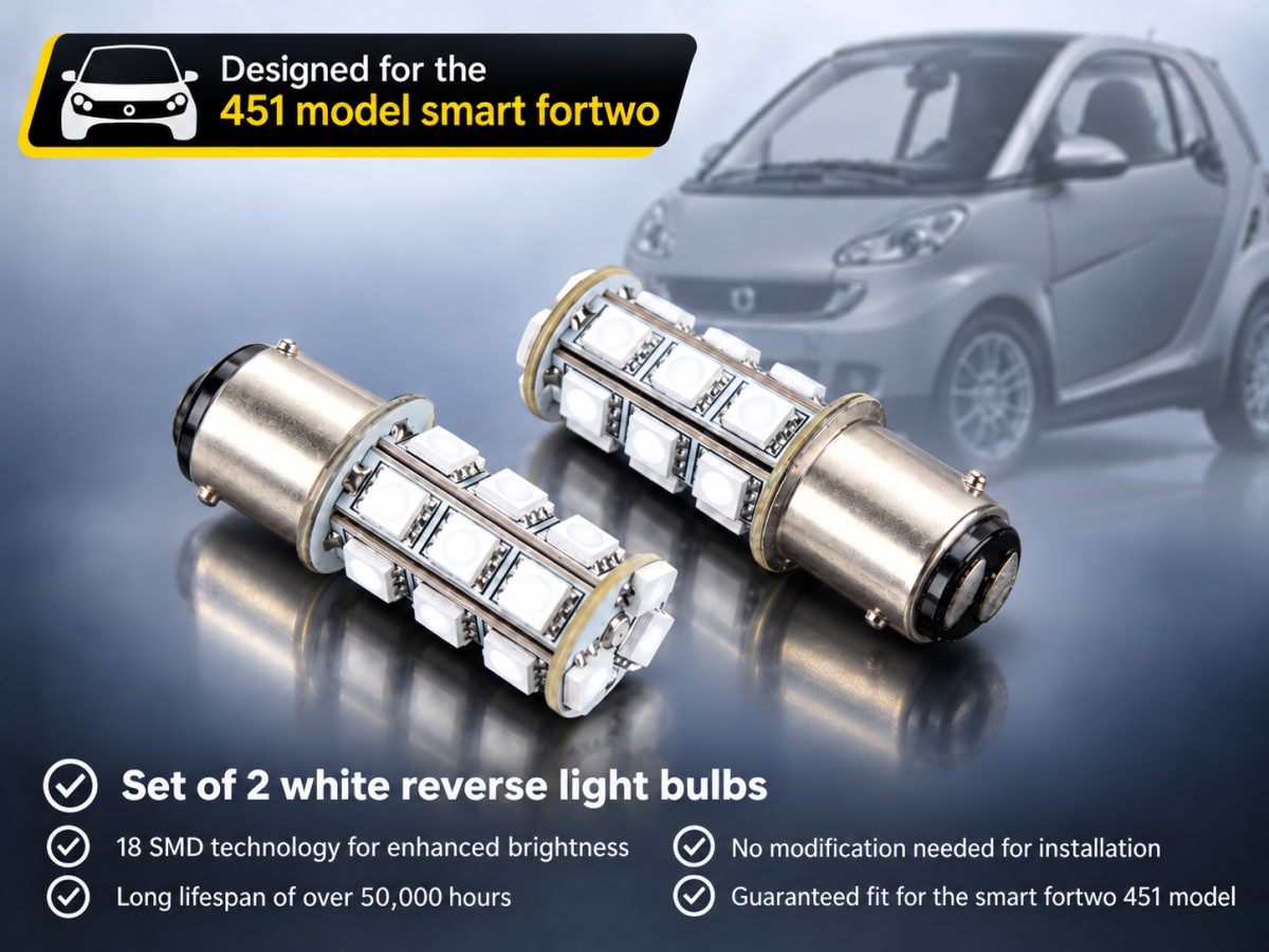  smart fortwo Reverse Light Bulbs - 451 model - Set of 2 - White - 18 SMDs