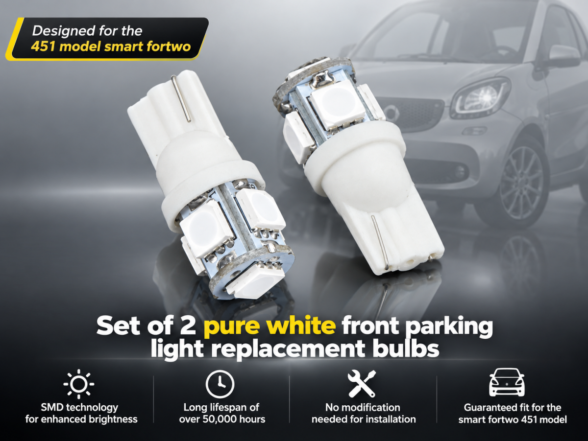 smart fortwo Front Parking Light SMD Replacement Bulbs (set of 2) - 451 model - Pure White