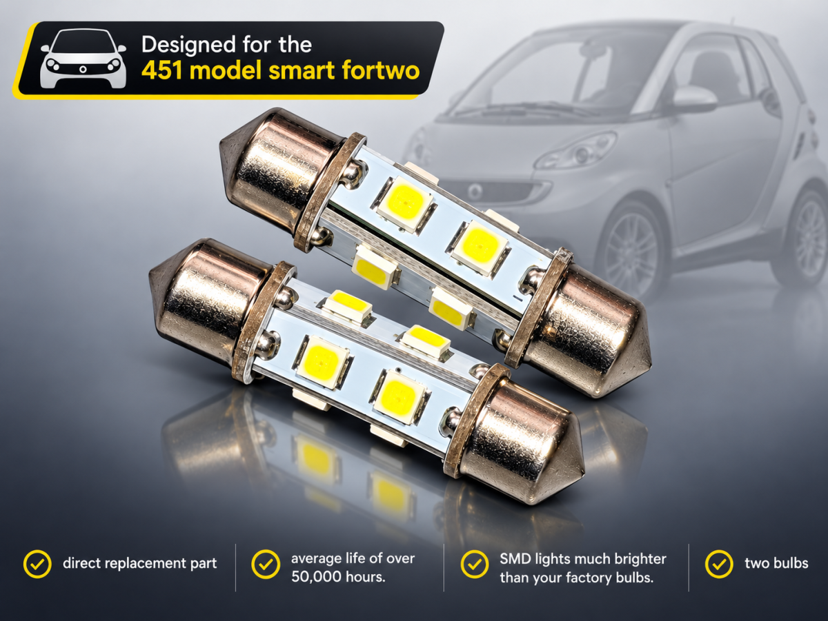smart fortwo Dome Light Bulbs - 451 model - set of 2 - SMD - Best