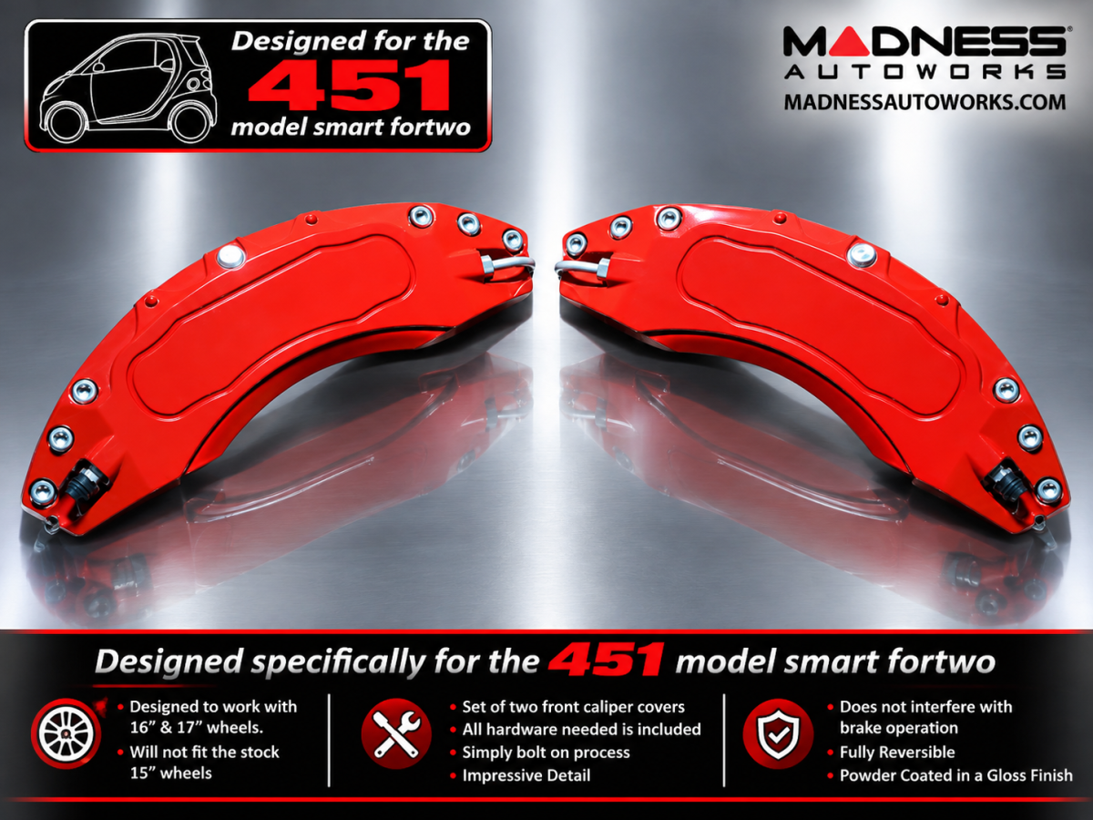 smart fortwo Front Caliper Covers - 451 model 