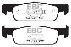 Smart Fortwo Brake Pads - Front - EBC - Ultimax2 - Black - `16-`17