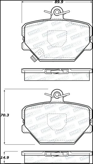 Smart Fortwo Brake Pads - Stoptech - Street Brake Pads - `05-`15