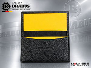 Business Card Holder - Leather with BRABUS Logo - Genuine - Yellow Business Card Holder - Leather with BRABUS Logo - Genuine - Yellow