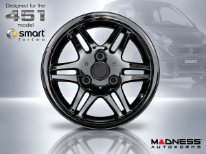 smart fortwo Custom Wheels - 451 Model - MB VI Replica - Single Wheel - 15x6" - Gloss Black smart fortwo Custom Wheels - 451 Model - MB VI Replica - Single Wheel - 15x6" - Gloss Black