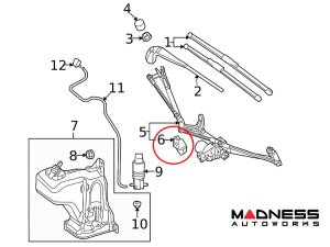 smart fortwo Wiper Motor & Linkage Bracket - 451 model