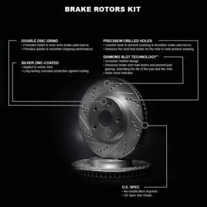 smart fortwo Brake Rotors (2) - 451 - Front - R1 Concepts - eLine Series - Drilled + Slotted