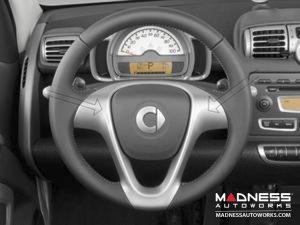 smart fortwo Center Steering Wheel Trim Piece - 451 - Silver