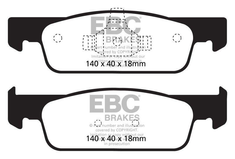 Smart Fortwo Brake Pads - Front - EBC - Greenstuff 2000 Series Sport - `16-`17