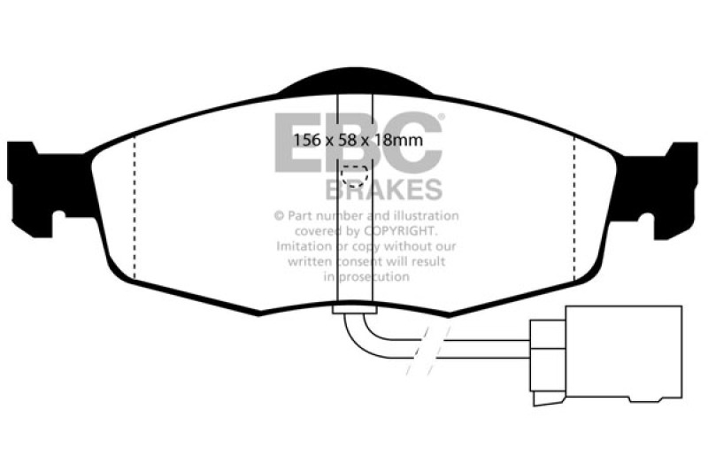 Smart Fortwo Brake Pads - Front - EBC - Ultimax OEM Replacement - `16-`17