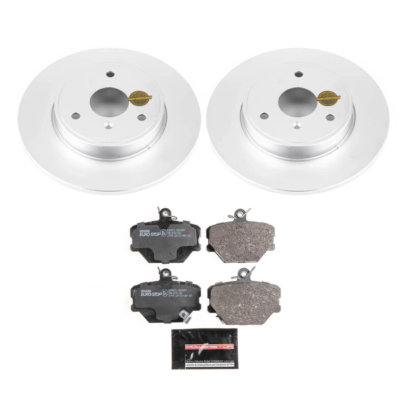 Smart Fortwo Brake Kit - Front - PowerStop - Genuine Geomet Coated Rotors + ECE-R90 Brake Pads + Hardware Kit - `08-`16 Smart Fortwo Brake Kit - Front - PowerStop - Genuine Geomet Coated Rotors + ECE-R90 Brake Pads + Hardware Kit - `08-`16