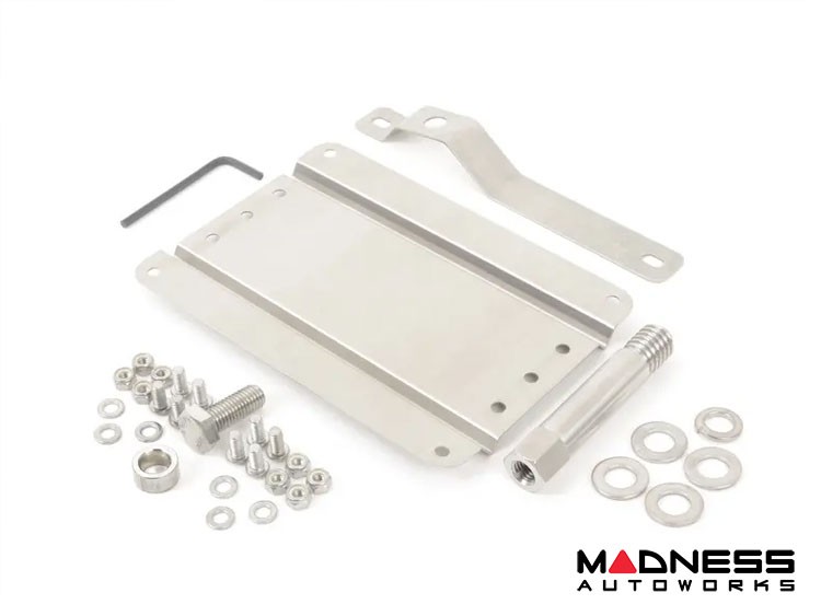 thumbnail image 2 of Front Bumper Tow Hook License Plate Mount Bracket For Smart Fortwo 2016-2019 – 14 Mounting Options, No Drilling 2 of 3