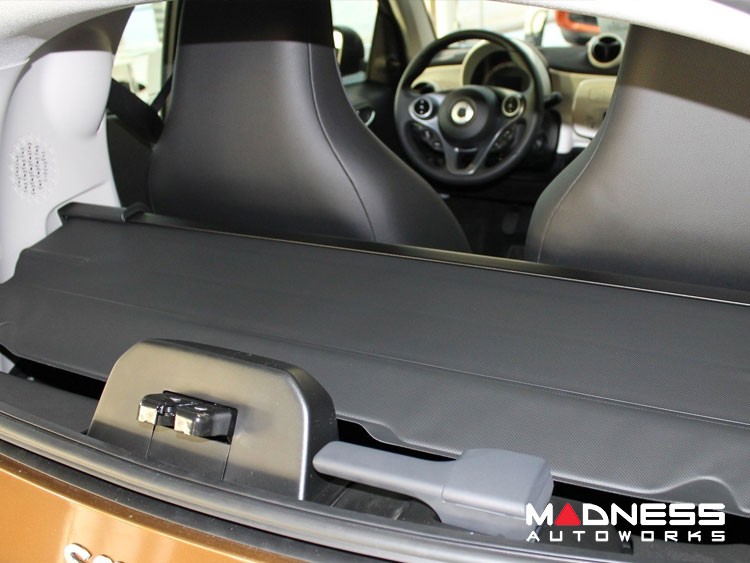 thumbnail interactive-video image 1 of Cargo Cover For Smart ForTwo 2007-2014 1st Gen - Anti-Theft Shield Black Canvas 1 of 5