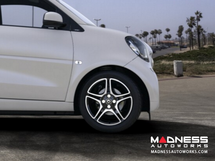 smart fortwo Wheel Bolt Covers - 453 model - White - 17mm - Set of 16