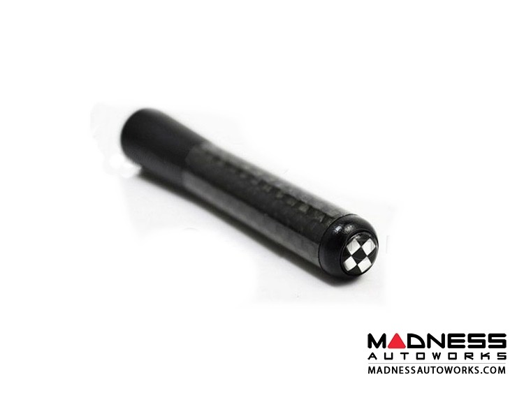 smart fortwo Antenna - Black Carbon Fiber w/ Checkered Flag Tip - 76mm
