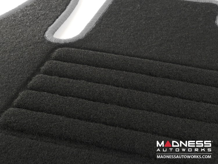 thumbnail image 2 of Smart Fortwo 453 Rubber Floor Mats – Red Faux Leather Edge + Rubber, Made In Germany 2 of 6