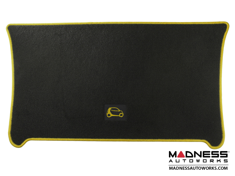 smart fortwo Cargo Area Mat - 453 model - Carpet w/ Yellow Binding 