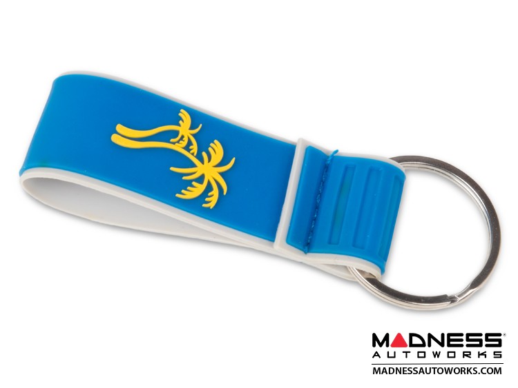 Keychain - smart Cabrio Design in Blue/ Yellow