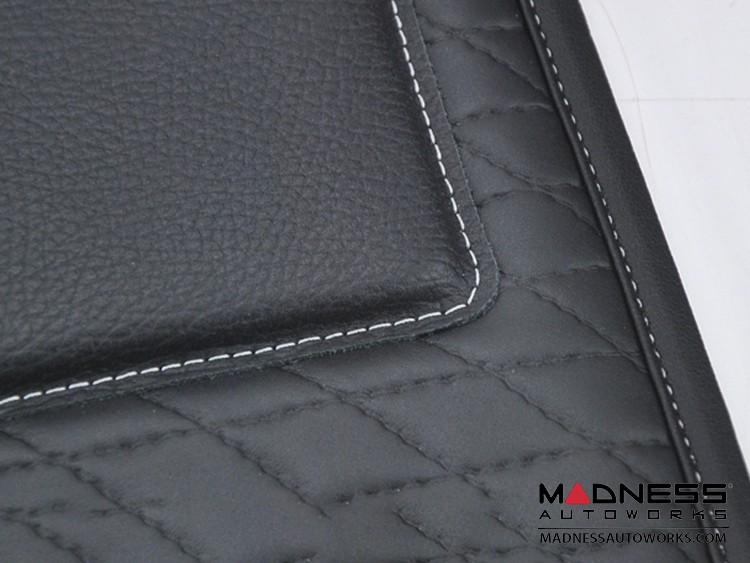smart fortwo Floor Mats - 451 model - Leather - Black w/ Black Binding