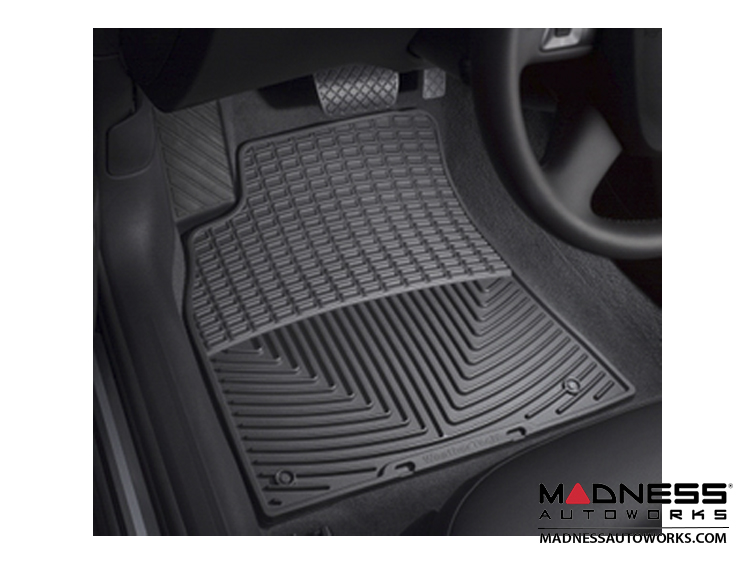thumbnail image 2 of Smart Fortwo 453 Rubber Floor Mats – Red Faux Leather Edge + Rubber, Made In Germany 2 of 6