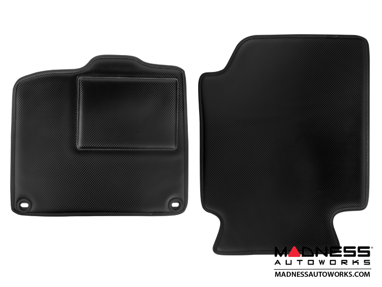 smart fortwo Floor Mats - 451 model - Leather - Carbon Fiber Finish w/ Black Binding